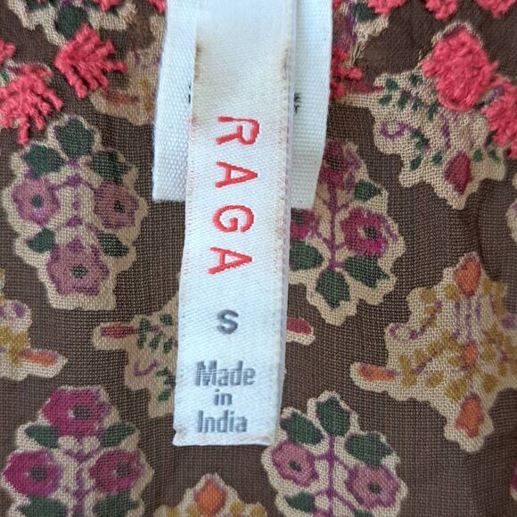RAGA x Revolve Athena Tunic Mini Dress Embroidered Sheer Fall Floral Size Small - Picture 8 of 12